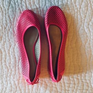 J. Crew factory bright pink perforated flats